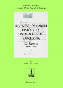 Inventari de l'Arxiu Històric de Protocols de Barcelona IX
